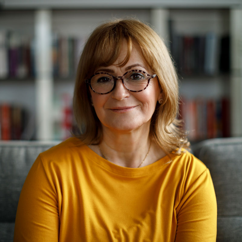 older woman smiling